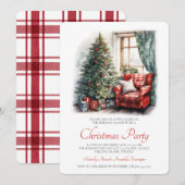 Rustieke Waterverf kerstfeest uitnodiging (Voorkant / Achterkant)