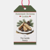 Rustieke Waterverf Kerstkoekje Cadeaulabel (Achterkant)