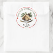 Rustieke Waterverf Kerstkoekje Ronde Sticker (Tas)