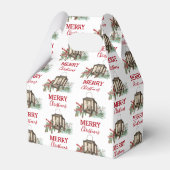 Rustieke Waterverf Kerstlantaarn Pijnboombessen Bedankdoosjes (Voorkant Zijde)