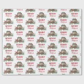 Rustieke Waterverf Kerstlantaarn Pijnboombessen Cadeaupapier (Vlak)