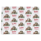 Rustieke Waterverf Kerstlantaarn Pijnboombessen Groot Cadeauzakje (Voorkant)