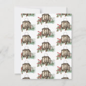 Rustieke Waterverf Kerstlantaarn Pijnboombessen Notitiekaartje (Achterkant)