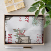 Rustieke Waterverf Kerstlantaarn Pijnboombessen Tissuepapier (Geschenk)