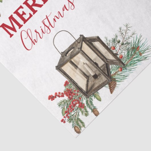 Rustieke Waterverf Kerstlantaarn Pijnboombessen Tissuepapier (Detail)