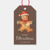 Rustieke Waterverf Kerstman Gebakje Kerst  Cadeaulabel (Voorkant)