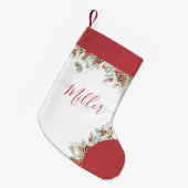 Rustieke Waterverf Kerstmis Botanicals Kleine Kerstsok (Voorkant (Hangend))