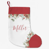 Rustieke Waterverf Kerstmis Botanicals Kleine Kerstsok (Voorkant)