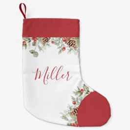 Rustieke Waterverf Kerstmis Botanicals Kleine Kerstsok