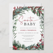 Rustieke Waterverf Kerstmis Santa Baby shower Kaart (Voorkant)