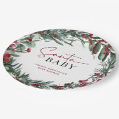 Rustieke Waterverf Kerstmis Santa Baby shower Papieren Bordje (Gekanteld)