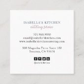 Rustieke Waterverf Keukengerei Catering Vierkante Visitekaartje (Achterkant)