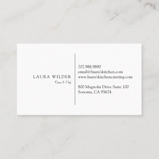 Rustieke Waterverf Keukengerei Catering Visitekaartje (Achterkant)