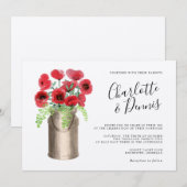 Rustieke waterverf klaprozen kraft horizontale bru kaart (Voorkant / Achterkant)