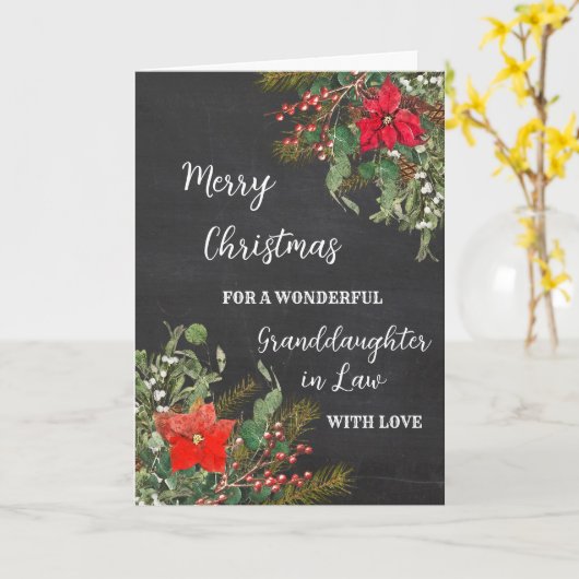 Rustieke Waterverf kleindochter in de wet kerst Kaart (Gele Bloem)