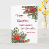 Rustieke Waterverf Kleindochter Vrolijk Kerstfeest Kaart (Gele Bloem)