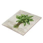 Rustieke waterverf kruiden Basilicum met touw ontw Tegeltje (Zijkant)