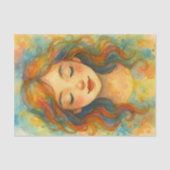 Rustieke waterverf kunstwerk meisje Trendy Tissuepapier (Voorkant)