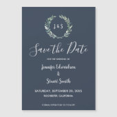 Rustieke waterverf laat marineblauw Save the Dates Magnetische Uitnodiging (Voorkant)