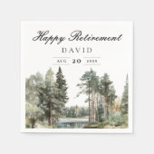 Rustieke Waterverf Lake Forest Retirement Party Servet (Voorkant)