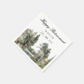 Rustieke Waterverf Lake Forest Retirement Party Servet (Hoek)