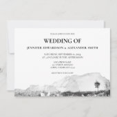 Rustieke waterverf land berg bruiloft kaart (Voorkant)