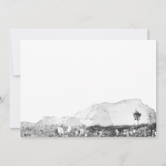 Rustieke waterverf land berg bruiloft kaart (Achterkant)