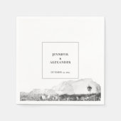 Rustieke waterverf land berg bruiloft servet (Voorkant)