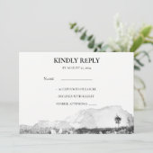 Rustieke waterverf land berg RSVP foto Kaart (Staand voorkant)