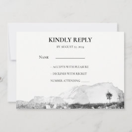 Rustieke waterverf land berg RSVP Kaart