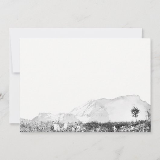 Rustieke waterverf land berg RSVP Kaart (Achterkant)