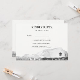Rustieke waterverf land berg RSVP Kaart