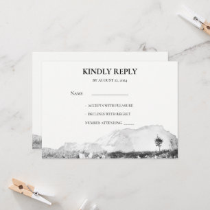 Rustieke waterverf land berg RSVP Kaart