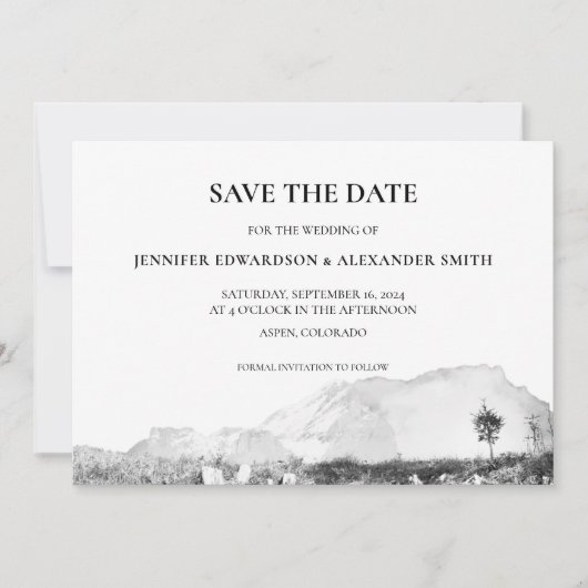 Rustieke waterverf landberg Save the Date Kaart (Voorkant)