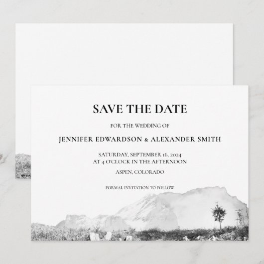 Rustieke waterverf landberg Save the Date Kaart (Voorkant / Achterkant)