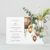 Rustieke Waterverf Lantaarns Huwelijksuitnodiging Kaart (Staand voorkant)