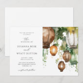 Rustieke Waterverf Lantaarns Huwelijksuitnodiging Kaart (Voorkant / Achterkant)