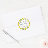 Rustieke Waterverf Lemon Lijst Dank u Favor Ronde Sticker (Envelop)