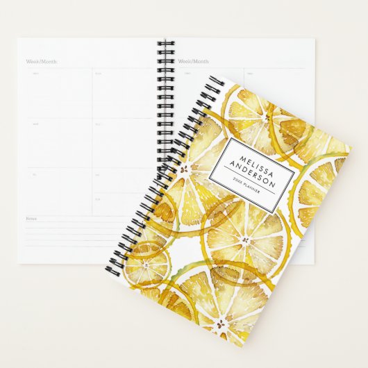 Rustieke Waterverf Lemon Slices Pattern Planner (Display)