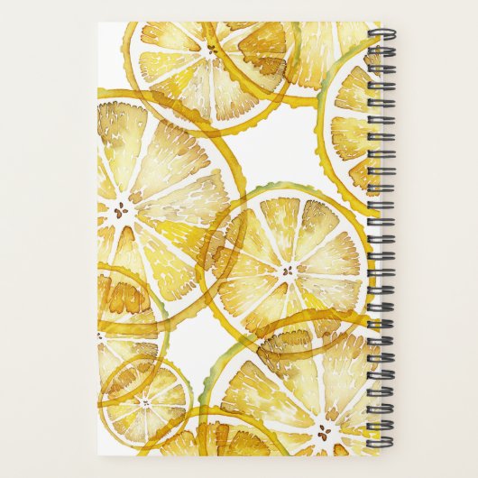 Rustieke Waterverf Lemon Slices Pattern Planner (Achterkant)