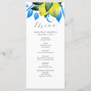 Rustieke Waterverf Lemon Tak Bruiloft Decor Menu's