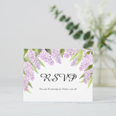 Rustieke Waterverf Lilacs Bruiloft RSVP Briefkaart (Staand voorkant)