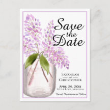 Rustieke Waterverf Lilacs Bruiloft Save the Date
