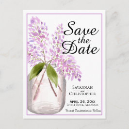 Rustieke Waterverf Lilacs Bruiloft Save the Date Uitnodiging Briefkaart
