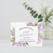 Rustieke Waterverf Lilacs Virtual Vrijgezellenfees Uitnodiging Briefkaart (Staand voorkant)