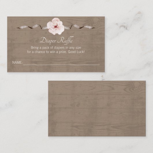 Rustieke Waterverf Luier Raffle Kaart – Woodland B (Voorkant / Achterkant)