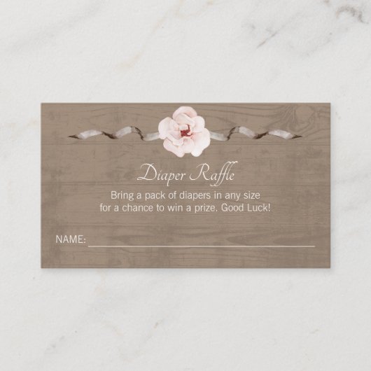 Rustieke Waterverf Luier Raffle Kaart – Woodland B (Voorkant)