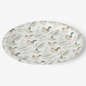 Rustieke Waterverf Mallard Duck Paper Borden Papieren Bordje (Gekanteld)