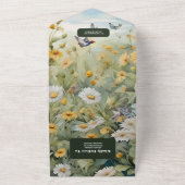 Rustieke Waterverf Meadow Bruiloft All In One Uitnodiging (Buitenkant)