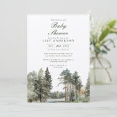 Rustieke Waterverf Meren Bos Baby Shower Kaart (Staand voorkant)